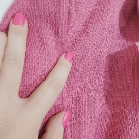 Vintage Merona | Linen Bubblegum Pink Three Button Front Blazer with Pockets - Picture 10 of 14